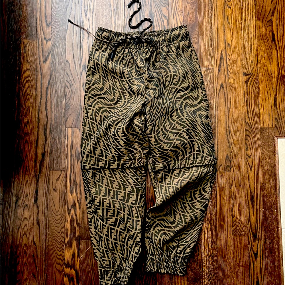 Fendi FF vertigo jacquard track pants women, IT40/US4 converts to shorts